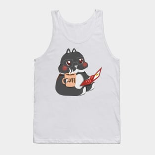 Rabbit working with coffee _ Sean Bunny Tank Top